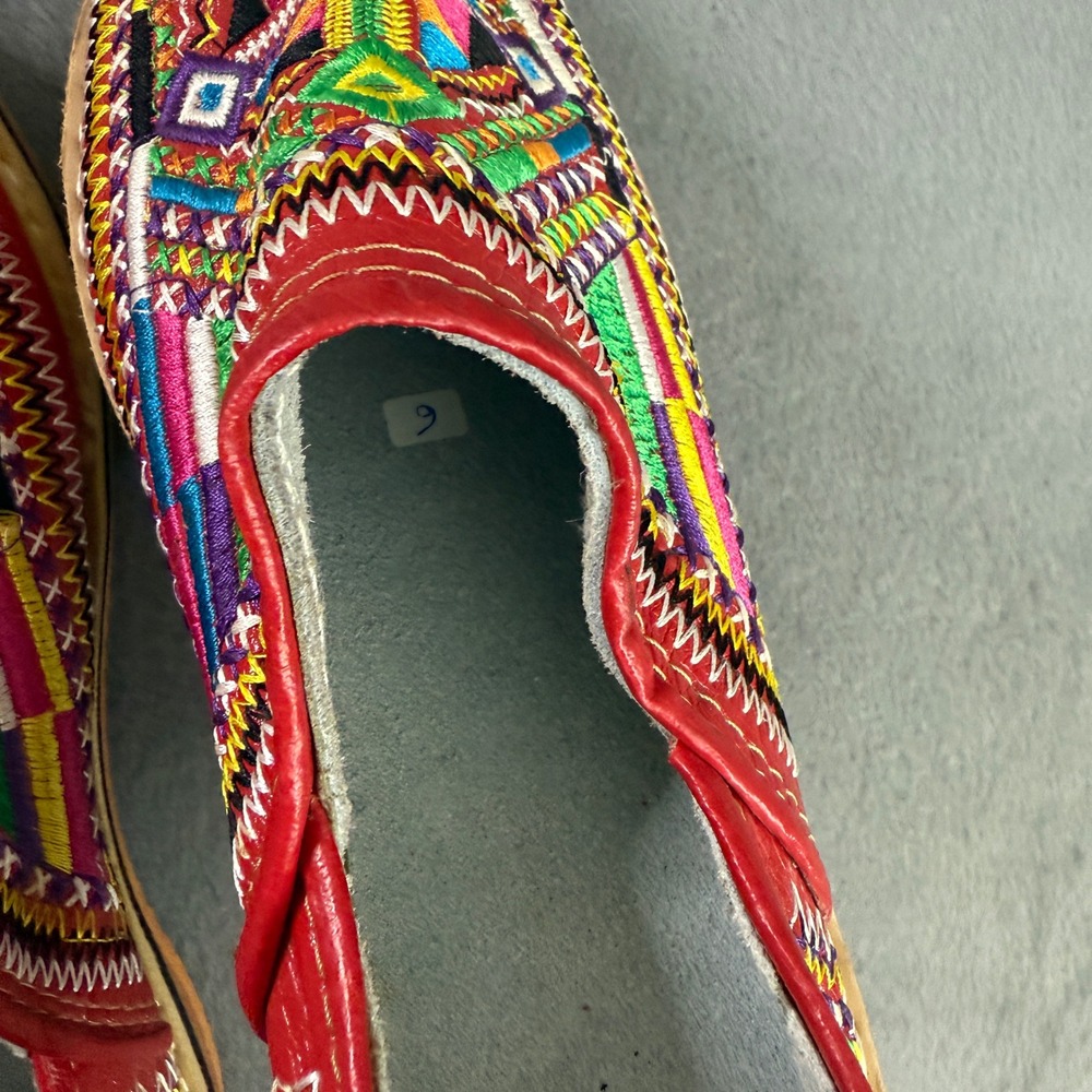 Moroccan Traditional Handmade Stitched‎ Leather Berber Babouches Women's size 9 - Picture 7 of 8